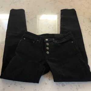 All Saints Skinny Black Jeans with Button Fly